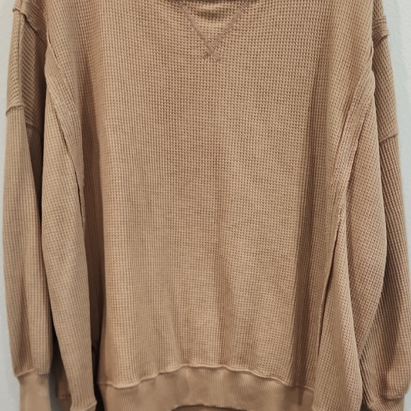 American Eagle Outfitters Tan Crew Neck Sweater Cozy Knit - Picture 6 of 10